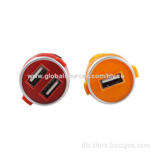 Dual USB Car Charger, 2.1A, Mini, CE/FCC Certified, RoHS Directive-compliant